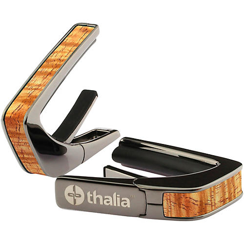 Thalia Exotic Series Black Chrome Guitar Capo AAA Hawaiian Koa Inlay