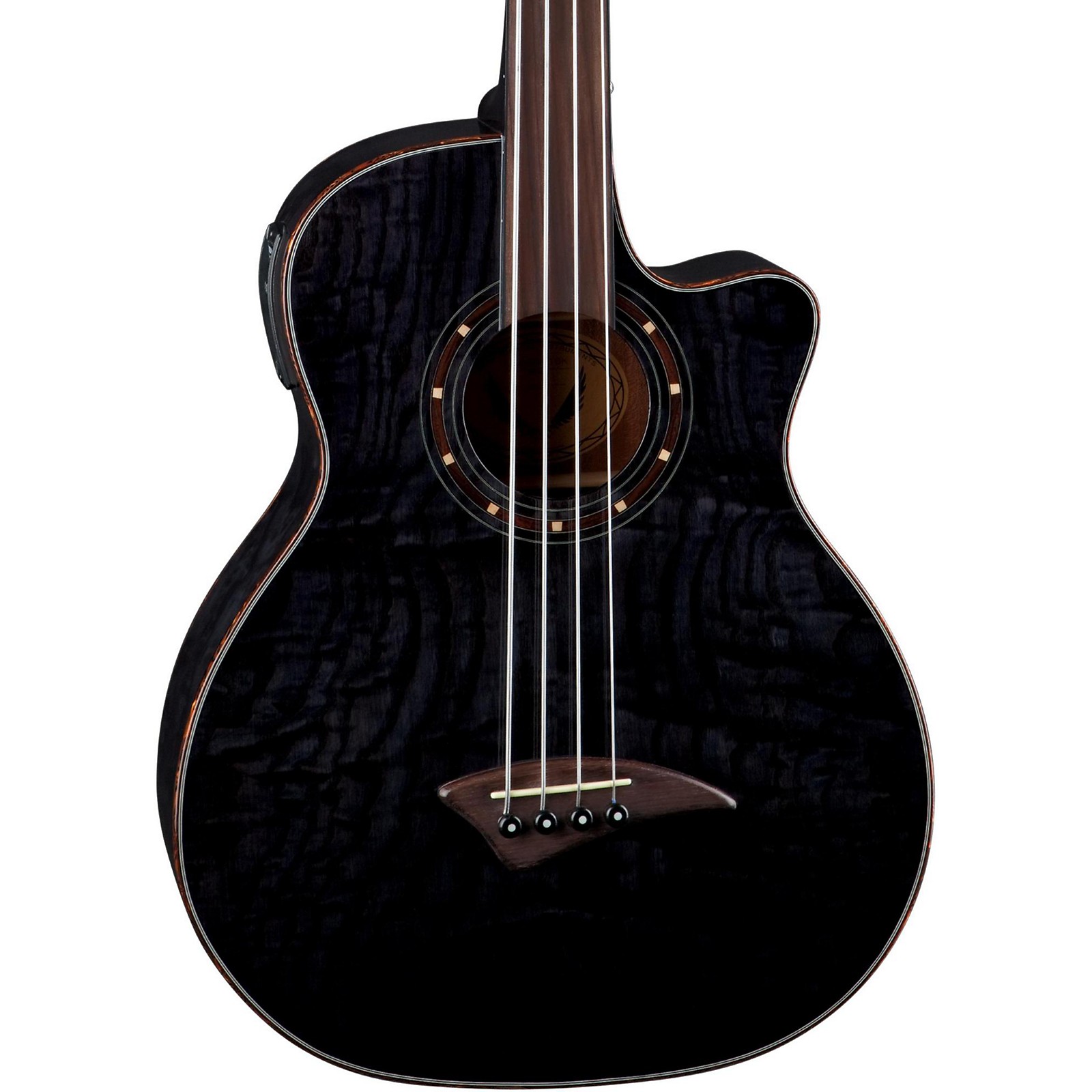 Dean Exotica Quilt Fretless AcousticElectric Bass Musician's Friend
