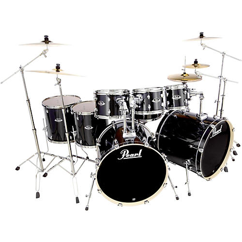 Pearl Export Double Bass 8-Piece Drum Set Jet Black