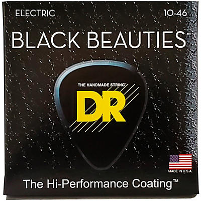 DR Strings Extra Life BKE-10 Black Beauties Medium Coated Electric Guitar Strings