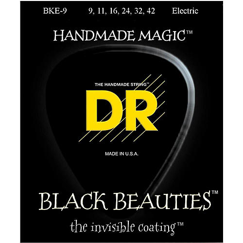DR Strings Extra Life BKE-9 Black Beauties Lite Coated Electric Guitar Strings