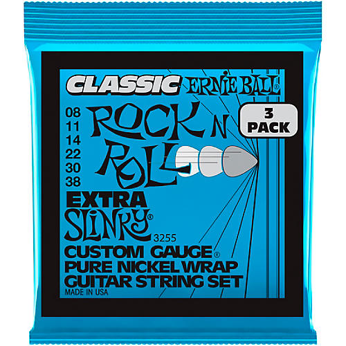 Ernie Ball Extra Slinky Classic Rock and Roll Electric Guitar Strings 3 Pack 8 - 38