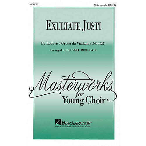 Hal Leonard Exultate Justi 3-Part Mixed a cappella Arranged by Russell Robinson