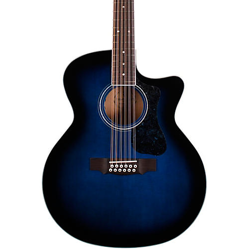Guild F-2512CE Deluxe 12-String Cutaway Jumbo Acoustic-Electric Guitar Dark Blue Burst