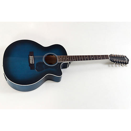 Guild F-2512CE Deluxe 12-String Cutaway Jumbo Acoustic-Electric Guitar Condition 3 - Scratch and Dent Dark Blue Burst 197881058708