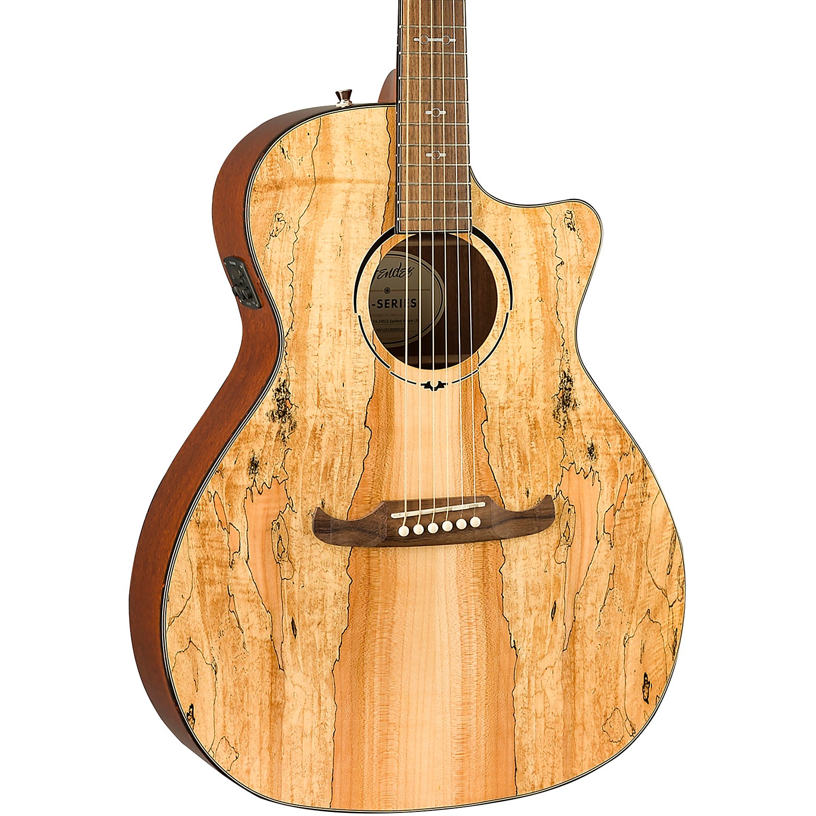 Fender FA-345CE Spalted Maple Auditorium Acoustic-Electric Guitar 