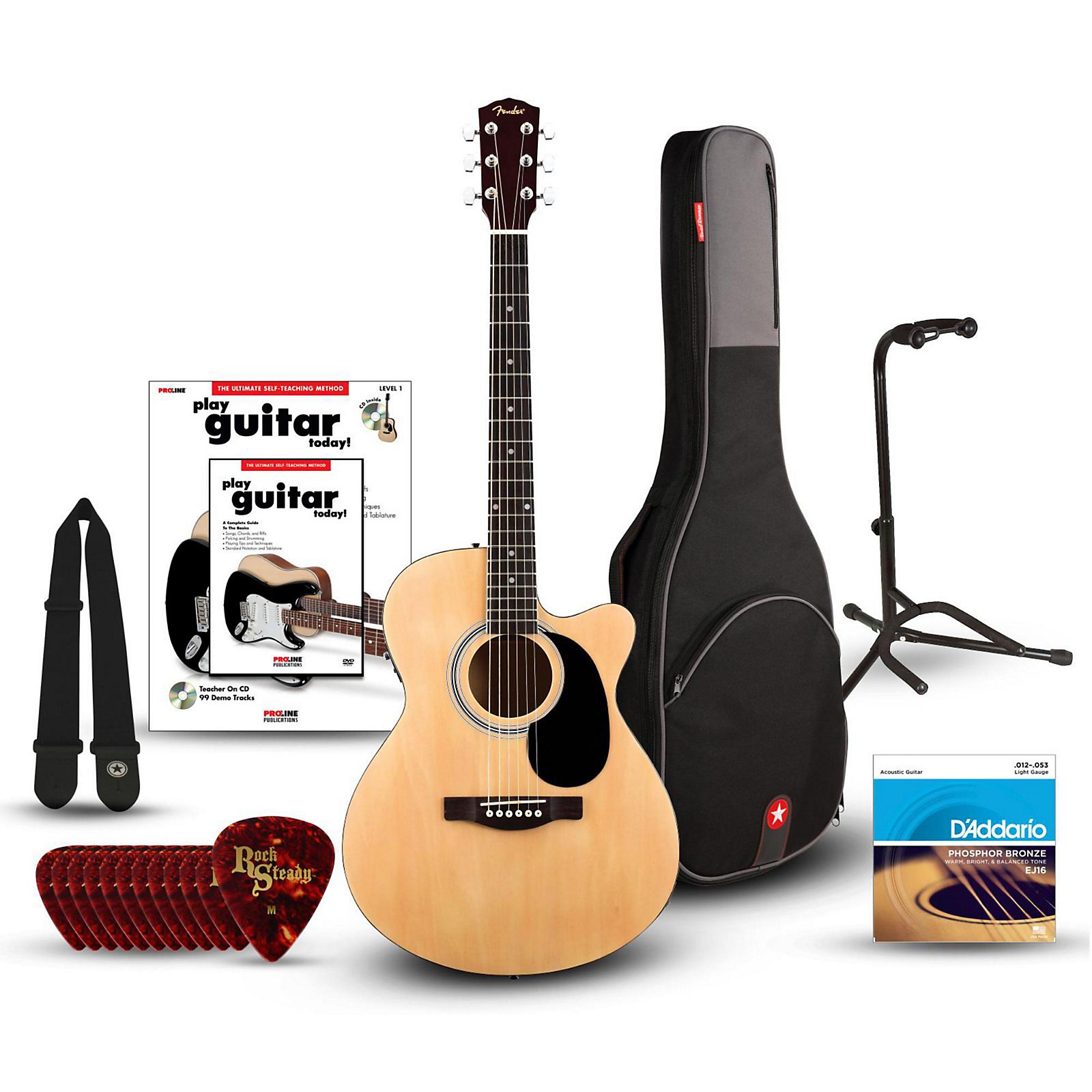 Fender FA135CE Concert AcousticElectric Guitar Bundle Musician's Friend