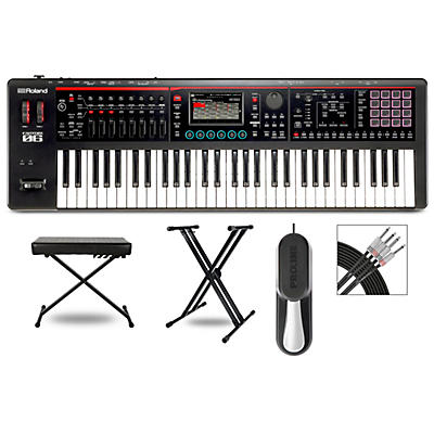 Roland FANTOM-06 Synthesizer With X-Stand, Sustain Pedal and Bench Plus Livewire Audio Cables