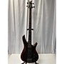 Used Mitchell FB700 Electric Bass Guitar 2 tone black flame and natural