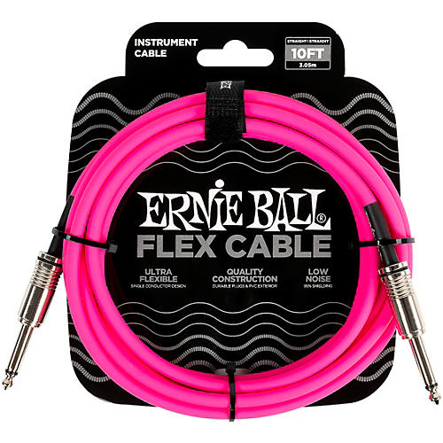 Ernie Ball FLEX Straight to Straight Instrument Cable 10 ft. Pink