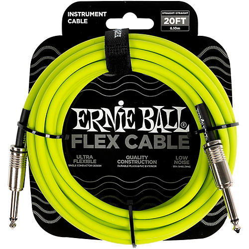 Ernie Ball FLEX Straight to Straight Instrument Cable 20 ft. Green
