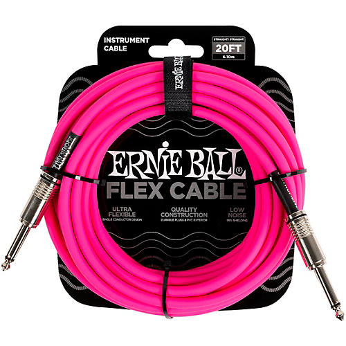 Ernie Ball FLEX Straight to Straight Instrument Cable 20 ft. Pink