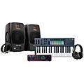 Novation FLkey Keyboard Controller with Focusrite 2i2 USB Audio Interface and Adam Audio D3V 3-inch Studio Monitor Pair Package (Cables & Headphones Included) 61 Key Package37 Key Package