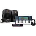 Novation FLkey Keyboard Controller with Focusrite 2i2 USB Audio Interface and Adam Audio D3V 3-inch Studio Monitor Pair Package (Cables & Headphones Included) 49 Key Package25 Key Package