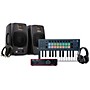 Novation FLkey Keyboard Controller with Focusrite 2i2 USB Audio Interface and Adam Audio D3V 3-inch Studio Monitor Pair Package (Cables & Headphones Included) 25 Key Package
