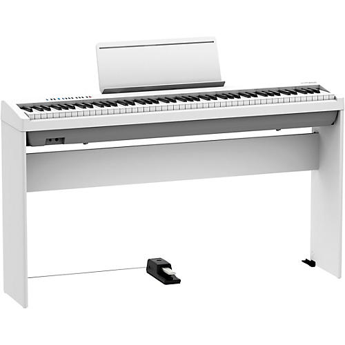 Roland FP-30X Digital Piano with Matching Stand and DP-10 Damper Pedal White