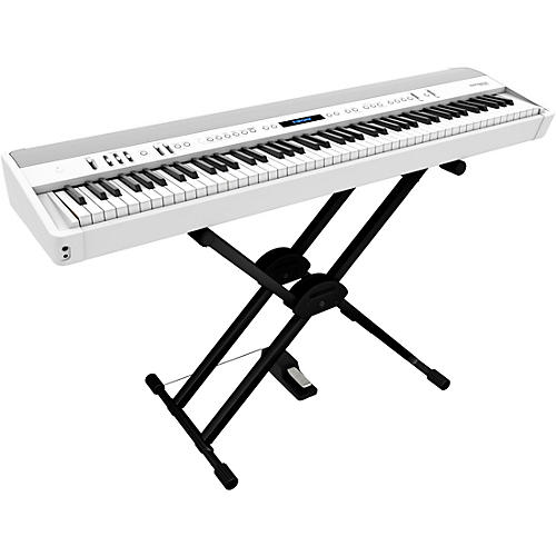 Roland FP-60X Digital Piano with Roland Double Brace X-Stand and DP-10 Pedal White