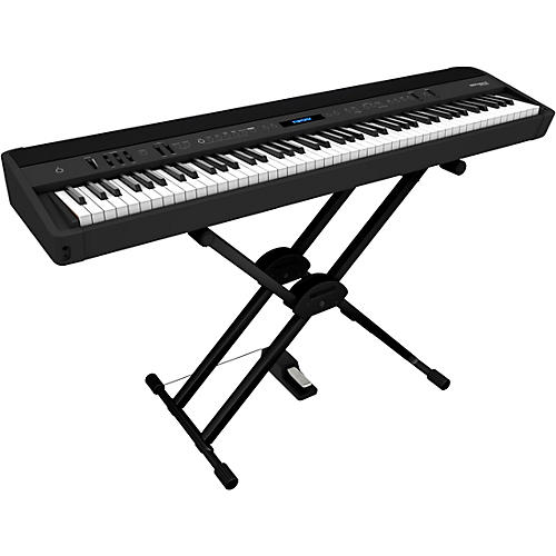 Roland FP-90X Digital Piano with Roland Double Brace X-Stand and DP-10 Pedal Black