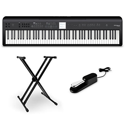 Roland FP-E50 Digital Piano With Double Brace X Stand and Sustain Pedal