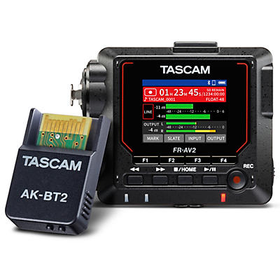 Tascam FR-AV2 Compact 32-Bit Field Recorder & Timecode Generator with AK-BT2 Bluetooth Adapter