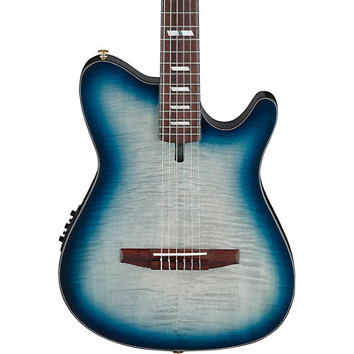 Ibanez FRH20FMN Flamed Maple Top Nylon-String Acoustic-Electric Guitar Cosmic Blue Sunburst
