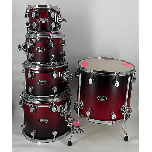PDP by DW FS Series 7 Piece Birch Drum Set Drum Kit Satin Red Burst
