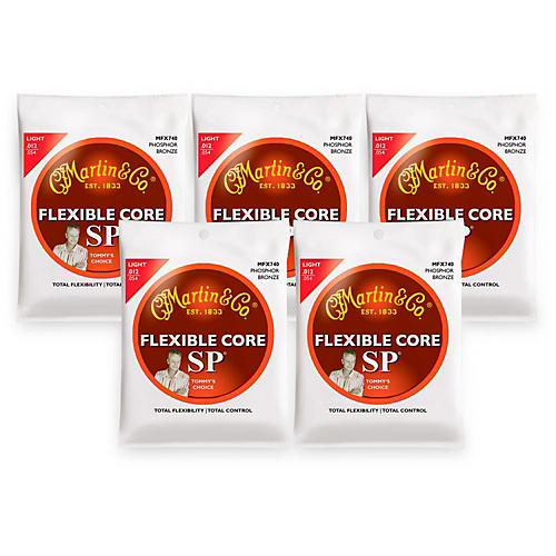 FX740 SP Flexible Core Phosphor Bronze Light Acoustic Guitar Strings 5-Pack