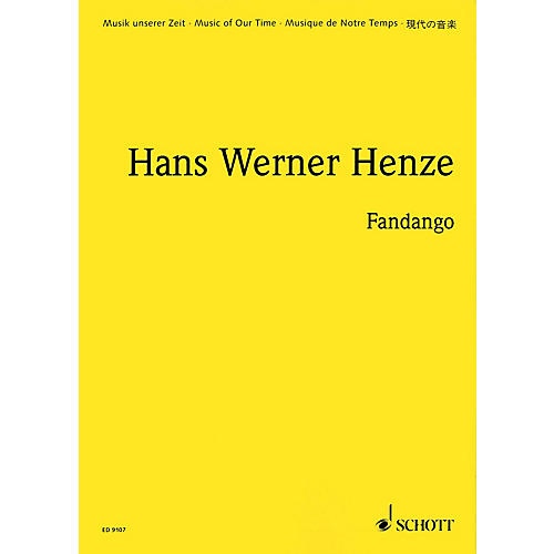 Schott Fandango (1985, New Version 1992) (Study Score) Schott Series Composed by Hans Werner Henze