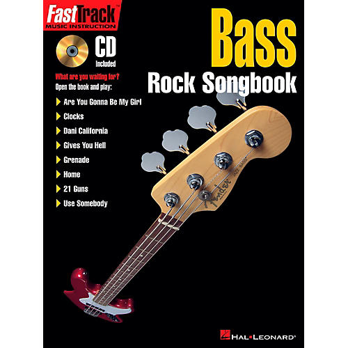 Hal Leonard FastTrack Bass Rock Songbook Book/CD