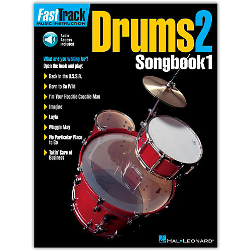 Hal Leonard Fasttrack Drums2 Songbook 1 Book Online Audio