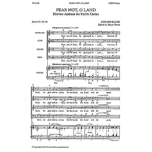 Novello Fear Not, O Land Composed by Edward Elgar