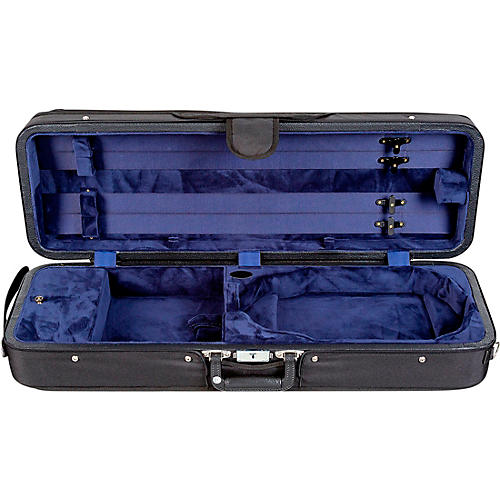 Bobelock Featherlite Oblong Suspension Violin Case 4/4 Size Black Exterior, Blue Interior