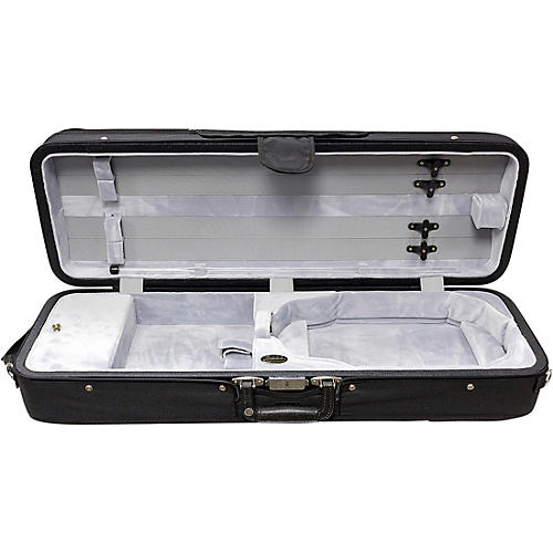 Bobelock Featherlite Oblong Suspension Violin Case 4/4 Size Black Exterior, Gray Interior