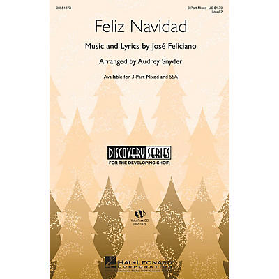 Hal Leonard Feliz Navidad SSA Arranged by Audrey Snyder