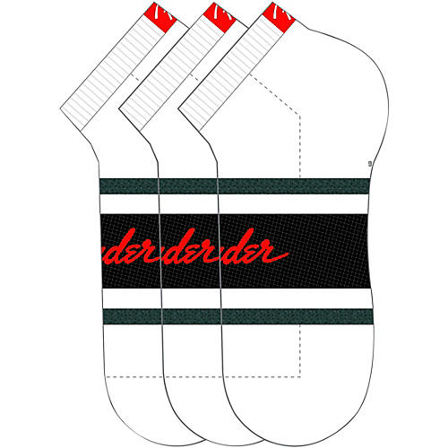 Perri's Fender Retro Stripe Liner Socks White/Black/Red