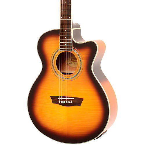 Festival EA15A Spruce Top With Flame Maple Veneer Acoustic Cutaway Electric Guitar With 4-Band EQ