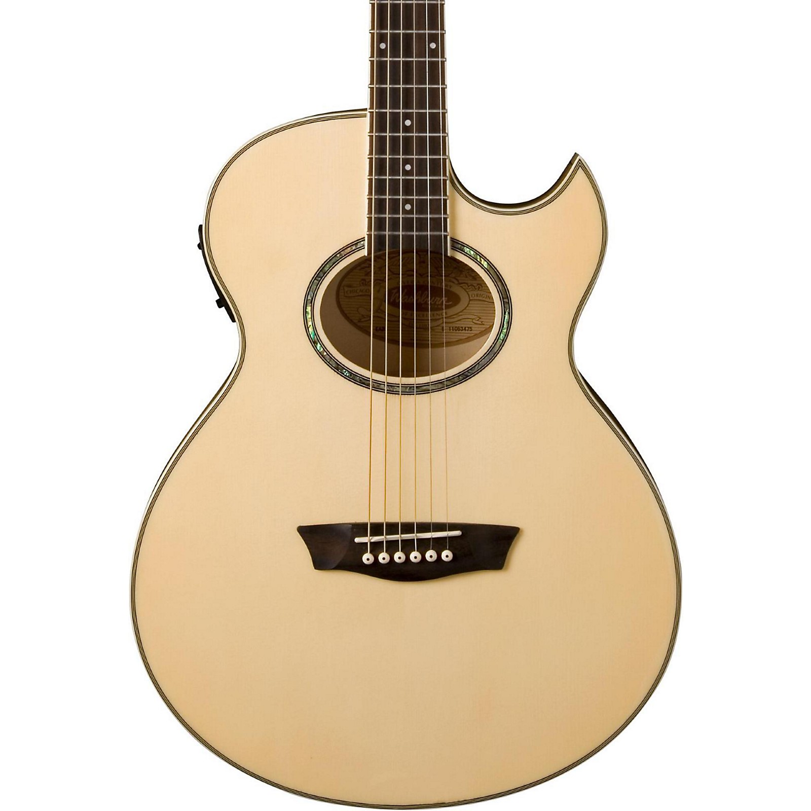 Washburn Festival EA20 Spruce Top Acoustic Cutaway Electric Mini Jumbo ...