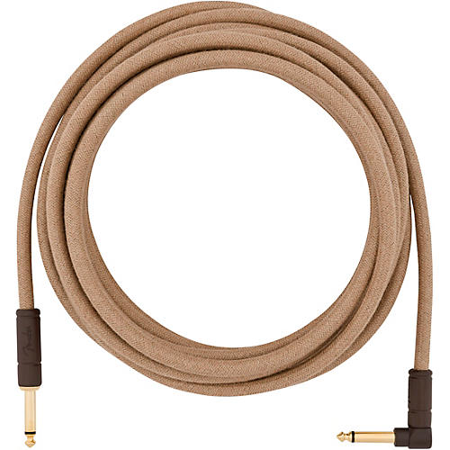 Fender Festival Pure Hemp Straight to Angle Instrument Cable 18.6 ft. Natural
