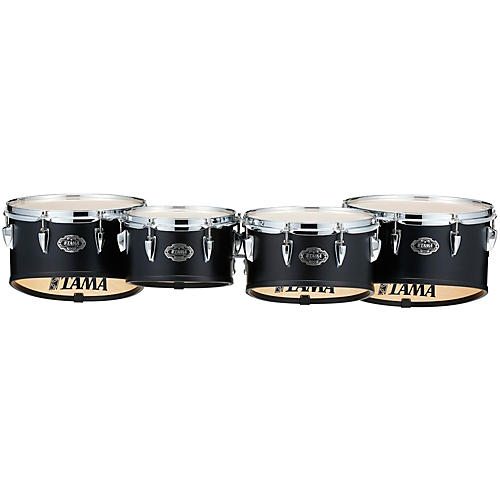 Tama Marching Fieldstar Marching Tenor Drums, Quad With Power Cut, Satin Black 8, 10, 12, 13 in.