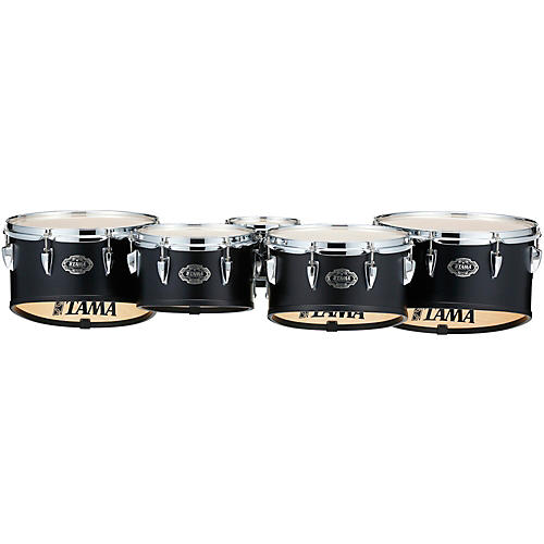 Tama Marching Fieldstar Marching Tenor Drums, Quint with Power Cut, Satin Black 6, 10 ,12, 13, 14 in.