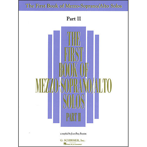 G. Schirmer First Book Of Mezzo-Soprano / Alto Solos Part 2