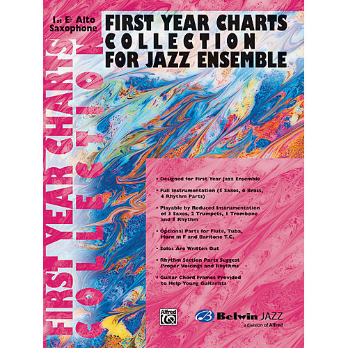 Alfred First Year Charts Collection for Jazz Ensemble 1st E-Flat Alto Saxophone