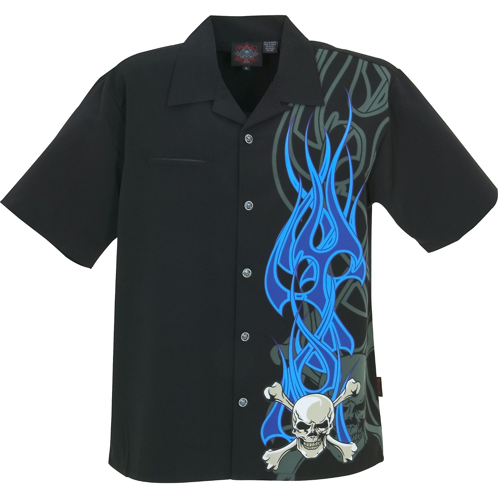 Dragonfly Clothing Flaming Crossbones Woven Shirt | Musician's Friend