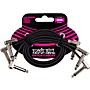 Ernie Ball Flat Ribbon Patch Cables 3-Pack - 1 ft. Black