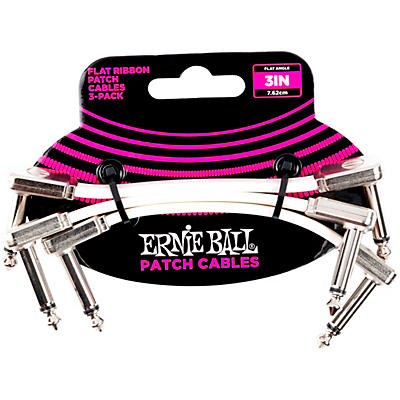 Ernie Ball Flat Ribbon Patch Cables, 3-Pack