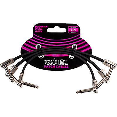 Ernie Ball Flat Ribbon Patch Cables, 3-Pack