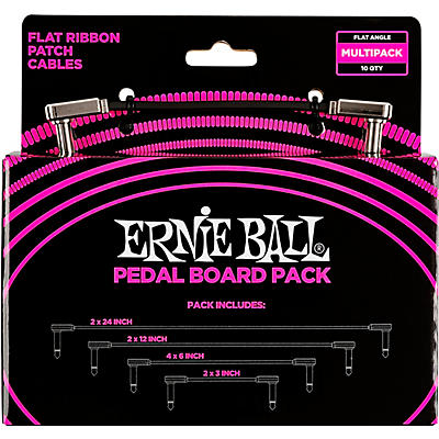 Ernie Ball Flat Ribbon Patch Cables Pedalboard Multipack