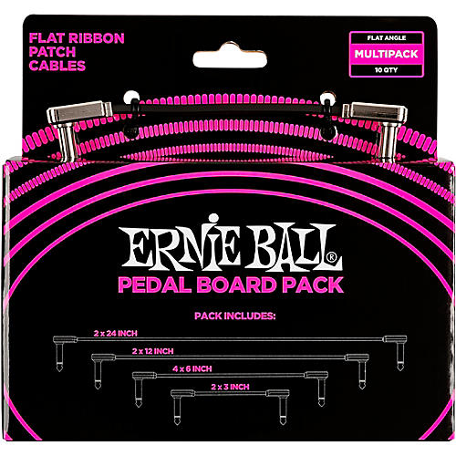 Ernie Ball Flat Ribbon Patch Cables Pedalboard Multipack Black