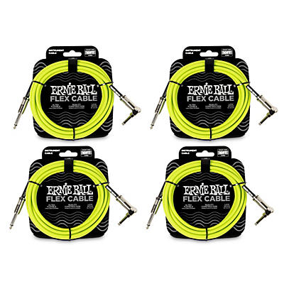 Ernie Ball Flex Instrument Cable 4-Pack - Green