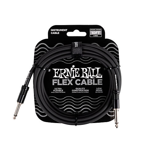 Ernie Ball Flex Instrument Cable Straight/Straight 10 ft. Black